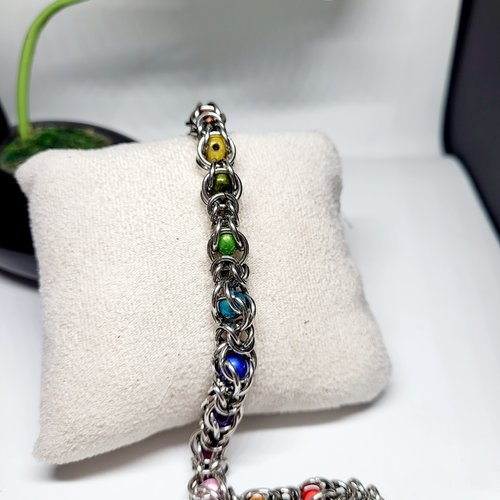 Bracelet chainmaille en acier inoxydable rainbow