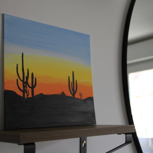 Peinture paysage cactus