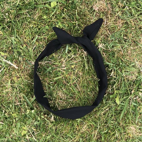 Bandeau headband rigide style rétro/chic, coloris noir