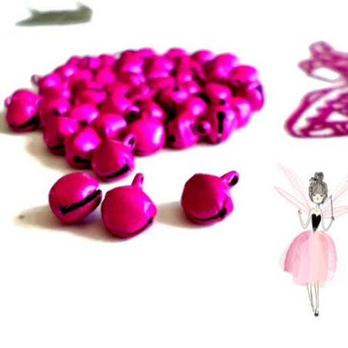 Lot de 10 grelots / clochettes breloques pendentifs en métal 8 x 10 mm