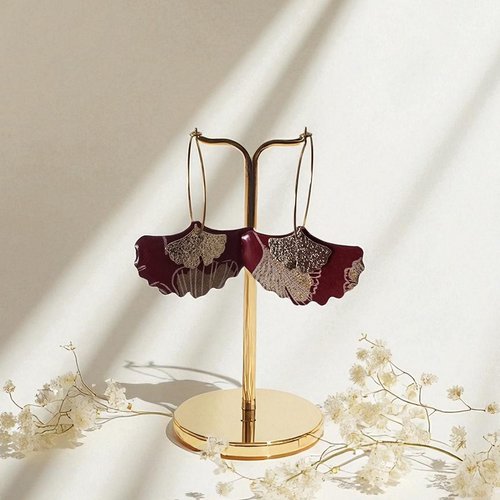 Boucles d'oreilles gingko
