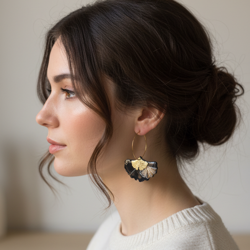 Boucles d'oreilles gingko