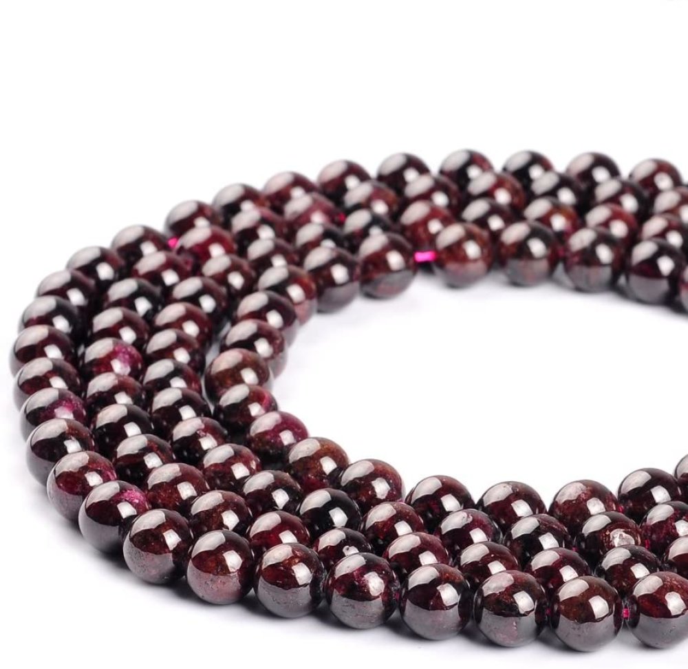 Lot de 10 perles grenat naturel 8mm