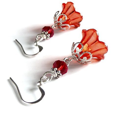 Boucles d'oreille, filées main. 