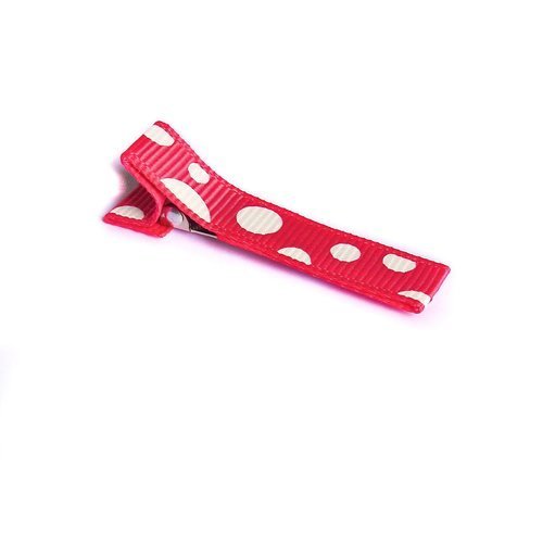 Barrette graphique antiglisse, confectionnée main. tons de rose fuchsia et blanc.