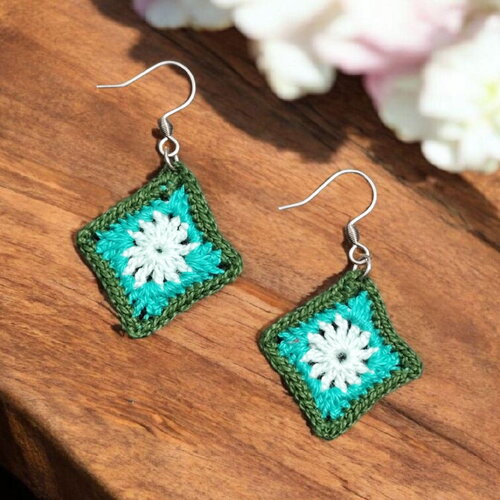 Boucles d'oreilles " bohopop vert "