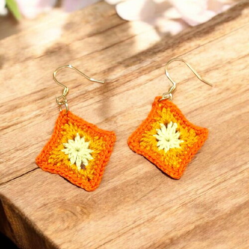 Boucles d'oreilles " bohopop orange "