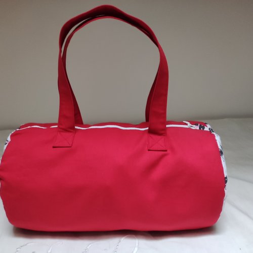 Sac polochon framboise et chat