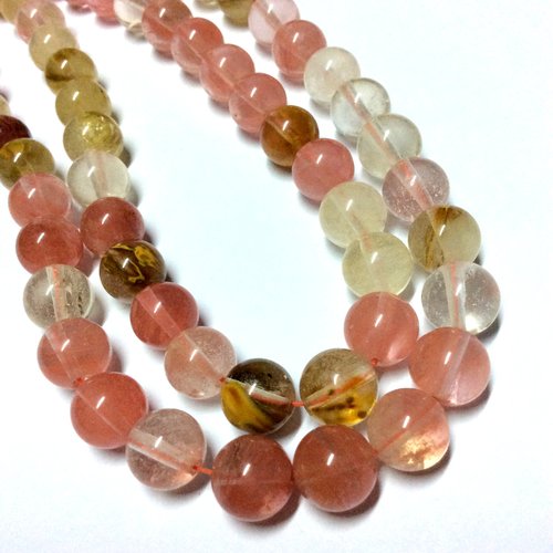 20 perles cherry quartz multicolore 4mm