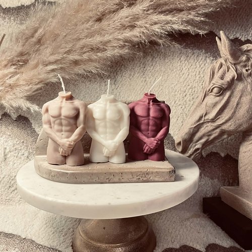 Bougie corps buste homme - fetes des pères - cadeau personnalisés - décoration d'intérieur  fait main