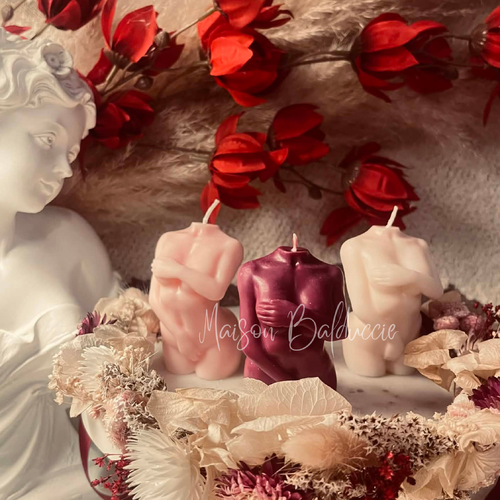 Bougie buste femme de cire de soja personnalisée artisanale - cadeau de noel - figurine - bougie élégante