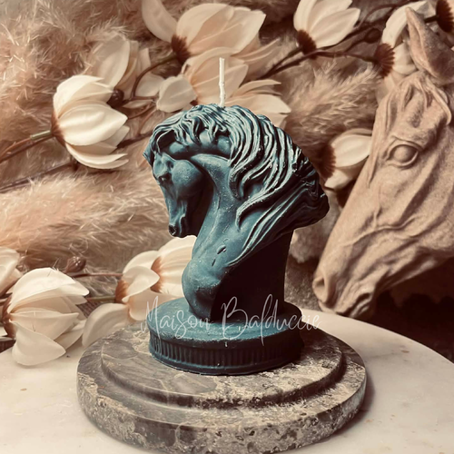 Bougie buste de cheval et équitation - cadeau cavalier - cadeau personnalisés