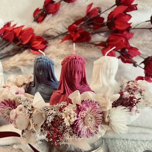 Bougie femme voilée gothique - décoration intérieure - rituels - cadeau personnalisés