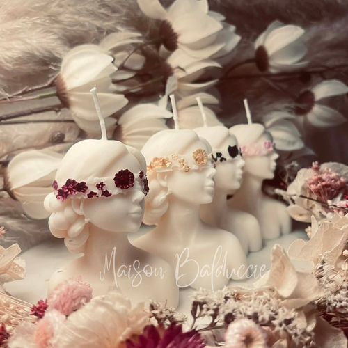 Bougie buste femme aux yeux bandés - cadeaux pour maman personnalisés - figurine