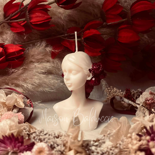 Bougie buste femme de cire de soja personnalisée artisanale - cadeau de noel - figurine - bougie élégante