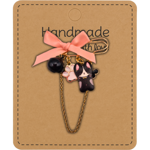 Broche petit chien doré – bijou fait main & symbolique, cadeau porte-bonheur