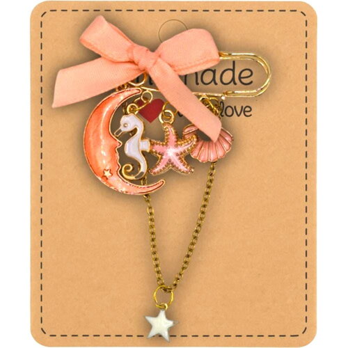 Broche dorée “la vie en rose” – bijou poétique fait main – cadeau doux sur le thème marin