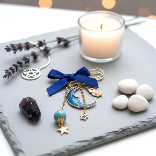 Broche chouette et lune – bijou artisanal poétique femme, cadeau symbolique fait main