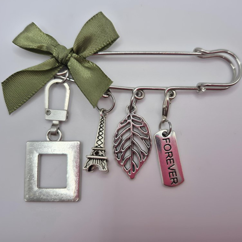 Broche épingle paris forever – bijou fantaisie unique tour eiffel, cadeau femme poétique