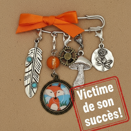 Broche poétique “le renard courage” — l’histoire d’une mère et de sa fille