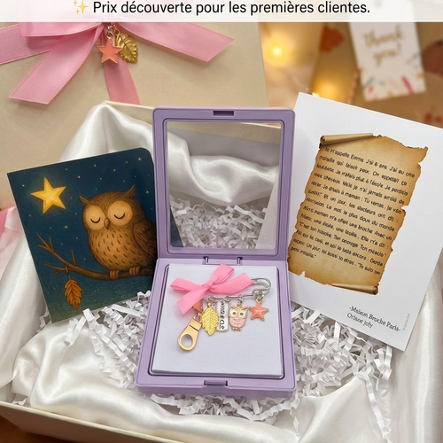 Broche artisanale poétique rose “emma, mon cœur” – cadeau de soutien, talisman de douceur et d’espoir