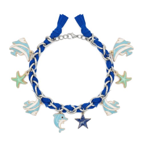 Bracelet marin fait main en acier inoxydable – poissons & étoiles de mer