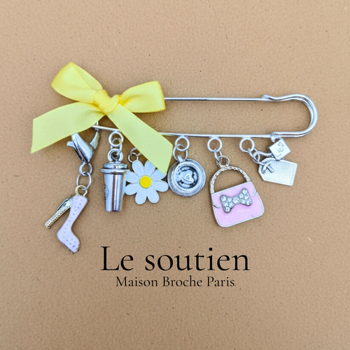 Broche poétique “le soutien” – bijou symbolique d’amitié et de gratitude fait main, 8 cm