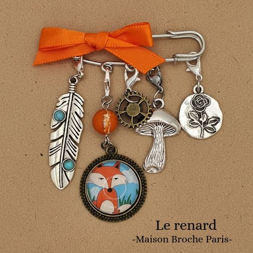 Broche poétique “le renard courage” — l’histoire d’une mère et de sa fille