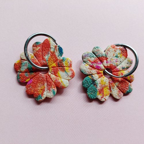 Boucles d'oreilles fait main - fleurs calypso