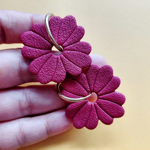 Boucles d'oreilles fait main - fleurs calypso