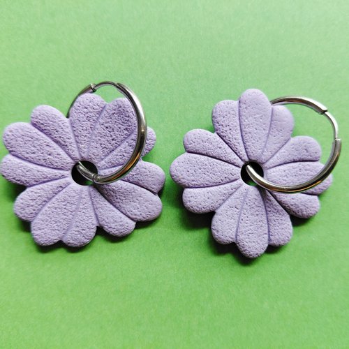 Boucles d'oreilles fait main - fleurs calypso