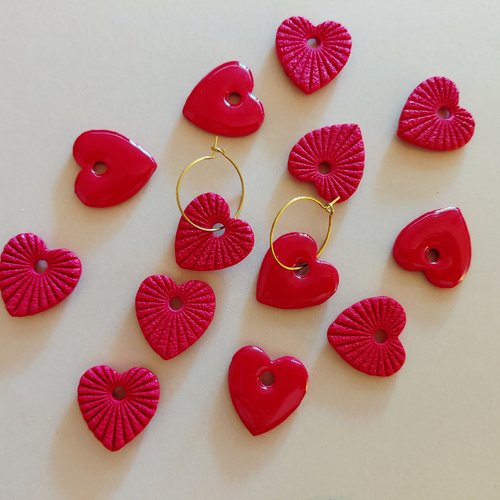 Boucles d'oreilles fait main - coeur calypso