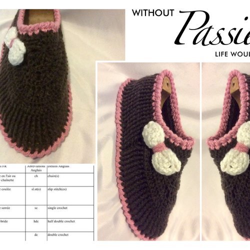 Master class( étape par  étape) en photo format pdf ,tutoriels fabrication en français, chaussons au crochet fait main 