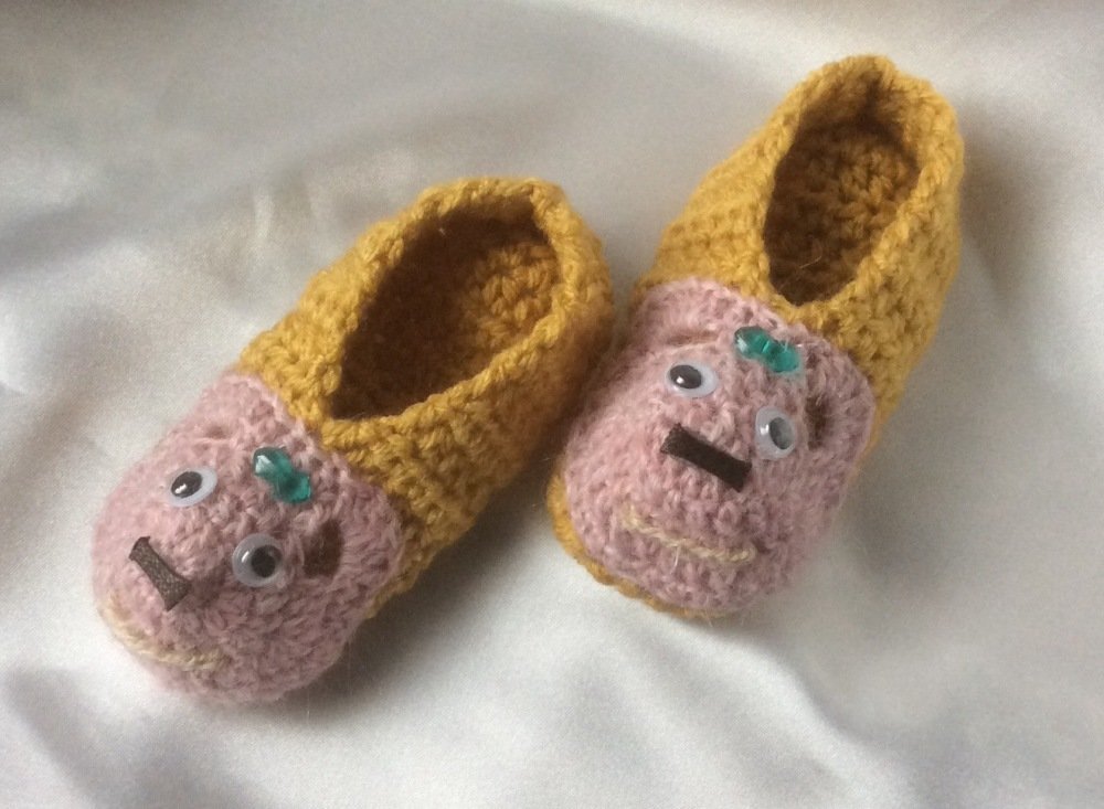 Chaussons Pour Bebe Au Crochet Fait Main Semelles 12cm Un Grand Marche