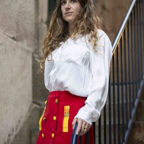 Jupe rouge caroll - maison kaïré