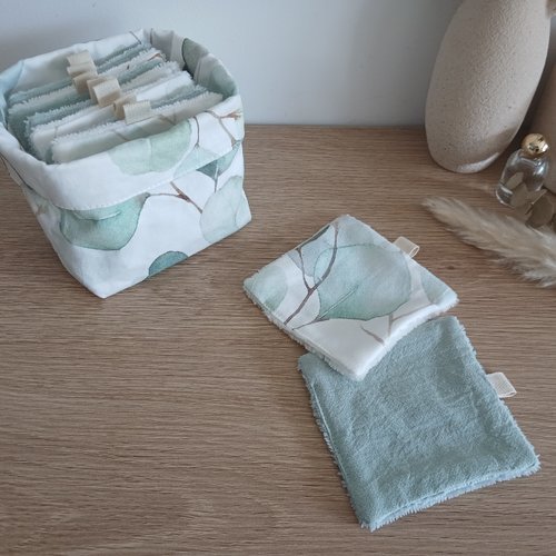 Carrés démaquillants et son panier - " eclosion "