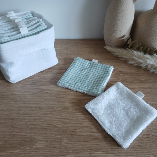 Carrés démaquillants et son panier - " eclosion "