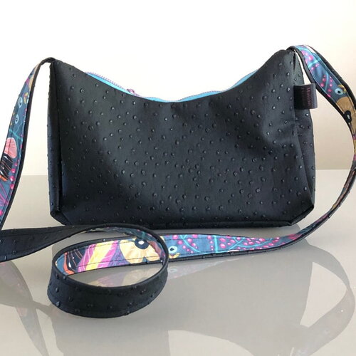 Sac à main demi lune femme, noir