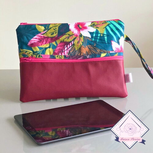 Housse de tablette, molletonné, rouge