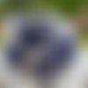 Echarpe tube femme, snood double bleu-crème en viscose et double gaze effet brillant