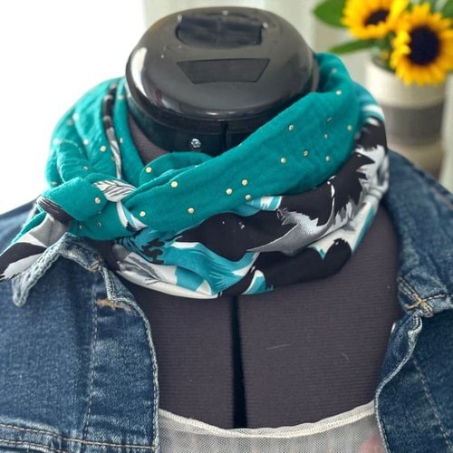 Écharpe légère en tissu inspirée "sophie scarf", viscose, double gaze