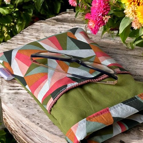 Pochette à livre en tissu avec poche avant – étui protecteur fait main pour roman de poche et liseuse