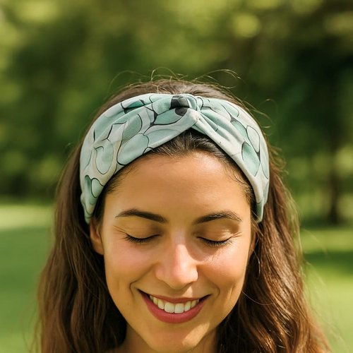 Bandeau cheveux torsadé pour femme, bi matière