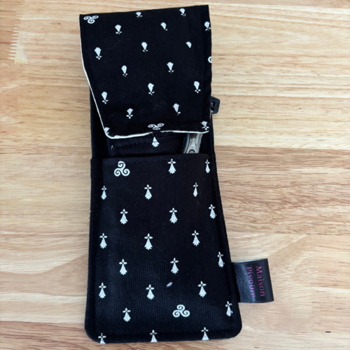 Pochette brosse à dents et rasoir avec mini serviette -motif breton – accessoire de voyage fait main