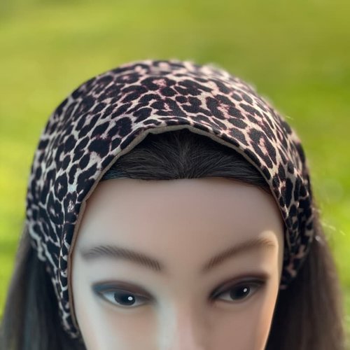 Bandeau cheveux femme léopard, fait main et éco-responsable