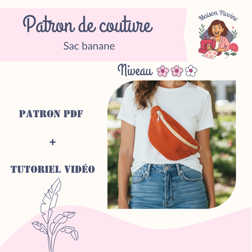 Patron de couture pdf - sac banane avec tutoriel vidéo