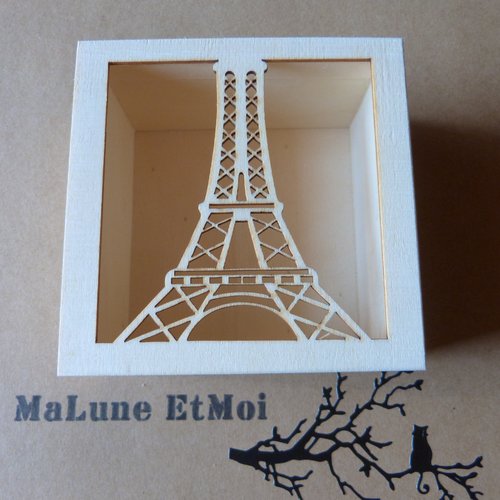 Boite bois tour eiffel
