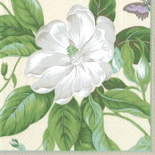 Lot de 2 serviettes en papier - fleur blanche