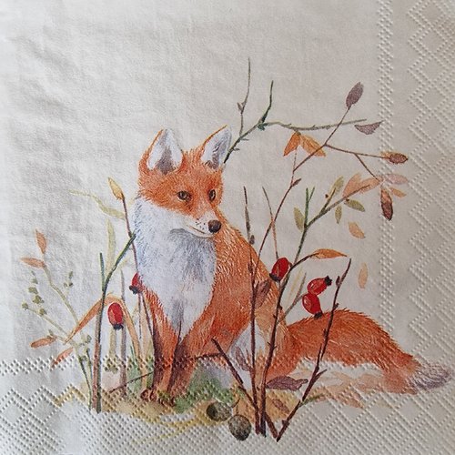 Lot de 2 petites serviettes en papier - renard ( autumn wildlife )
