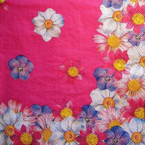Lot de 2 petites serviettes en papier - fleurs (a la mode pink)